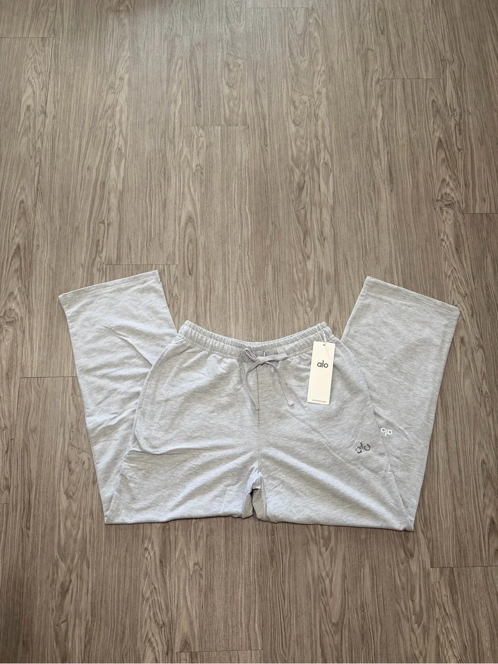 ALO Yoga Kids Light Gray Sweatpants & Crewneck Set